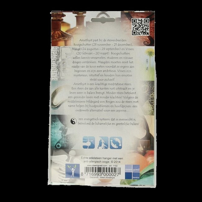 Steengoed Hanger gezondheidssteen amethyst 1 Stuks