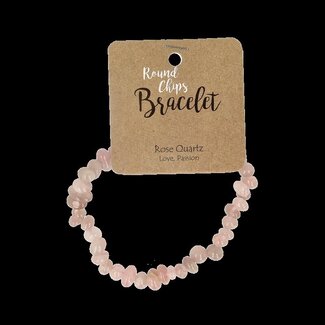 Steengoed Splitkralen armband roze kwarts op kaart 1 Stuks