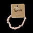 Splitkralen armband roze kwarts op kaart 1 Stuks