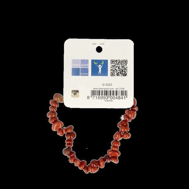 Steengoed Bracelet d'éclats de jaspe rouge 1 pièce
