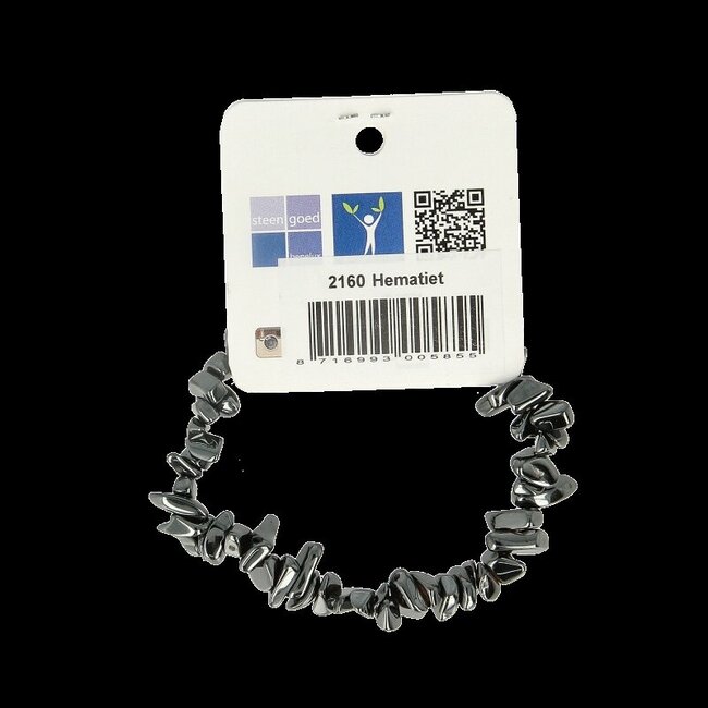 Steengoed Splitarmband hematiet 1 Stuks