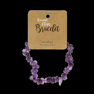 Steengoed Bracelet en perles chips d'améthyste Steengoed sur carte 1 pièce