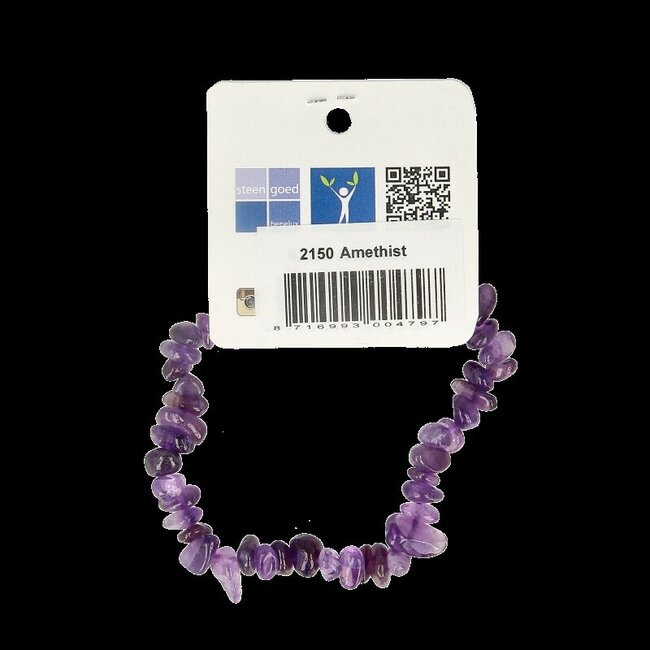Steengoed Splitkralen armband amethyst op kaart 1 Stuks
