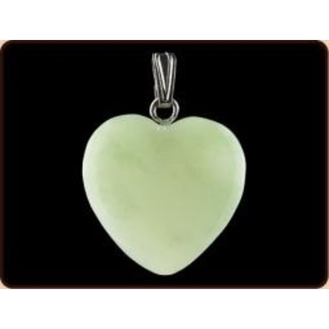 Hanger hart 20mm jade 1 Stuks
