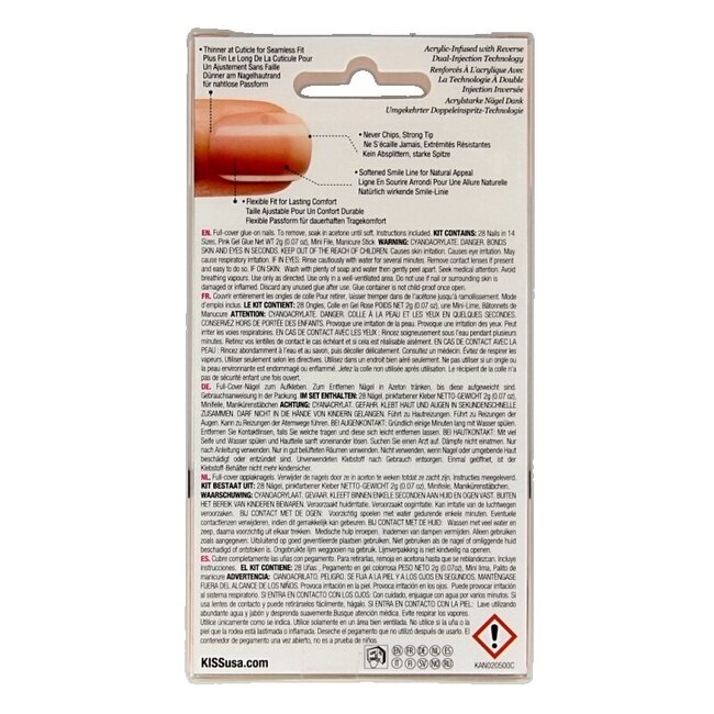 Kiss Faux ongles acryliques French Nude Cashmere 1 kit