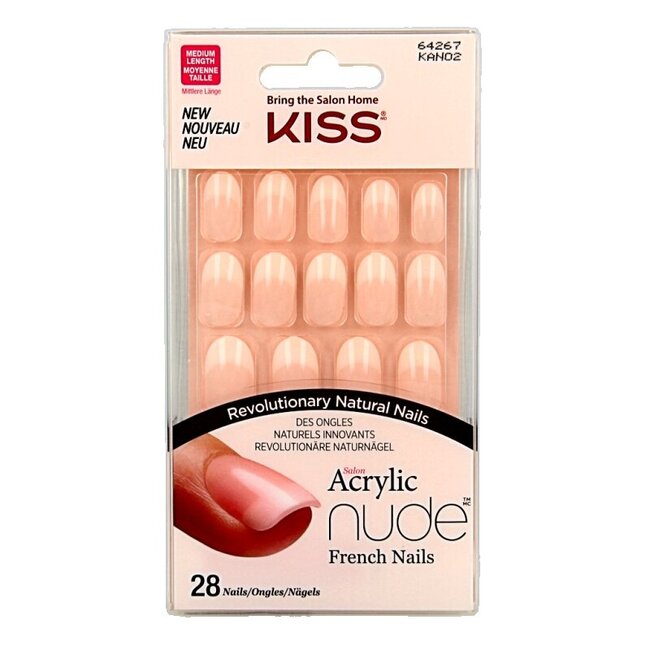 French nude acrylic nails graceful 1 Set