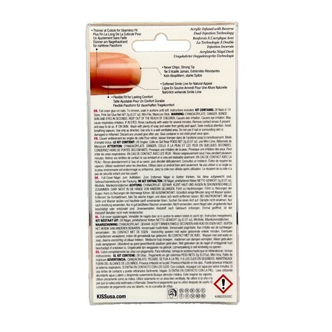 Kiss French nude acrylic nails graceful 1 Set