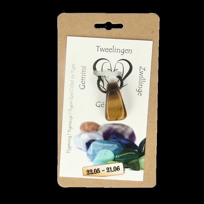 Sterrenbeeldsteen hanger tweelingen 1 Stuks
