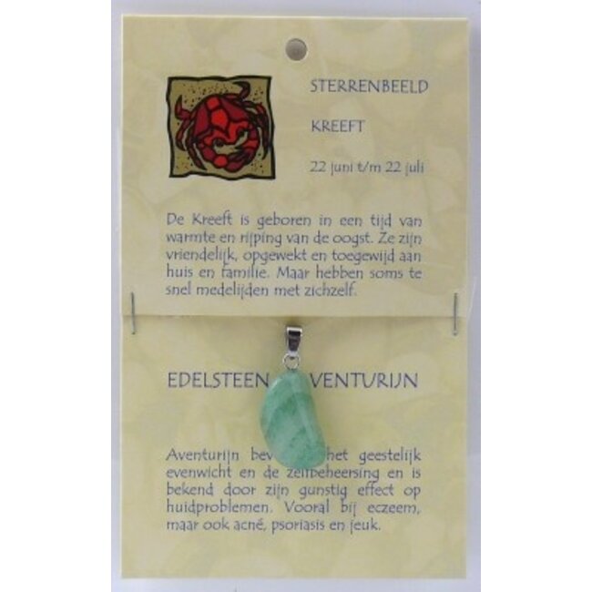 Sterrenbeeldsteen hanger kreeft 1 Stuks