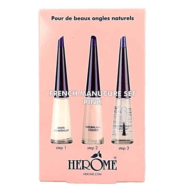 Herome French manicure set pink 3 x 10ml 1 Set