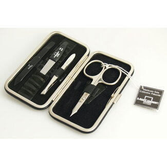 Malteser Étui de manucure Malteser 4 pièces, cuir verni et velours noir, 1 set