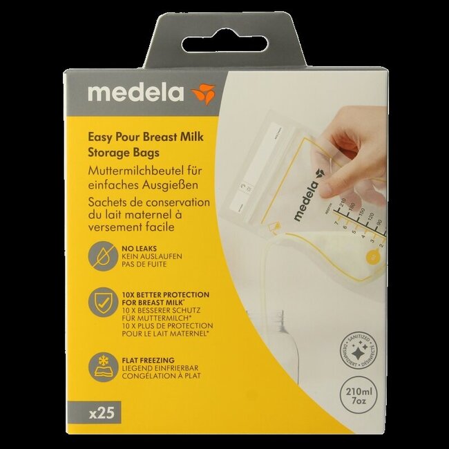 Moedermelk bewaarzakjes 210ml 25 Stuks