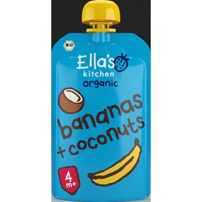 Bananas & coconut knijpzakje 4+ maanden bio 120 Gram