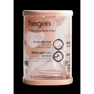 Hegen Flessenspeen extra slow flow 2 Stuks