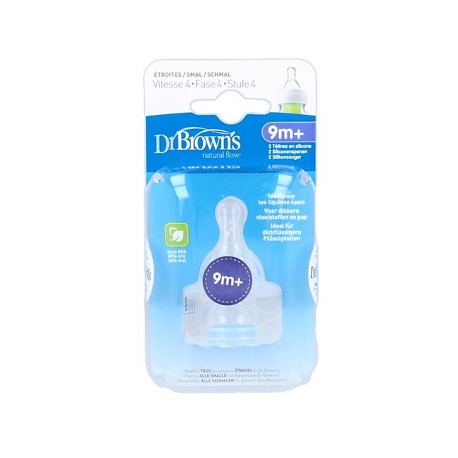 Dr. Brown's Speen standaard hals fles fase 4 pap 2 Stuks