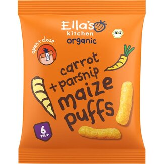 Ella's Kitchen Maize puffs carrot/parsnip 6+ maanden bio 20 Gram