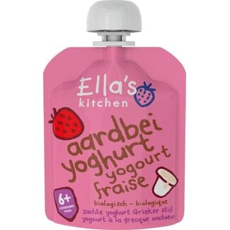 Ella's Kitchen Aardbei yoghurt griekse stijl 6+ maanden bio 90 Gram