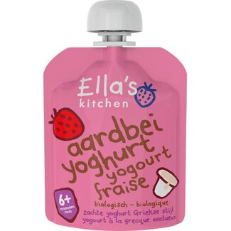 Ella's Kitchen Ella's Kitchen Aardbei yoghurt griekse stijl 6+ maanden bio 90 Gram