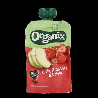 Organix Knijpfruit appel, aardbei & quinoa 12 maanden bio 100 Gram