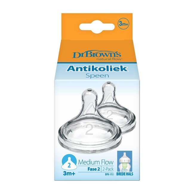Options+ speen fase 2 brede halsfles 2 Stuks