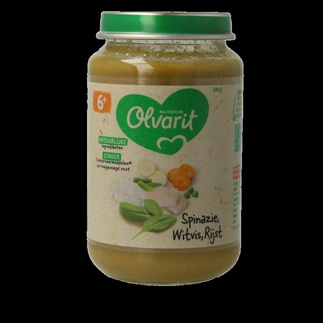 Spinazie witvis rijst 6M10 200 Gram