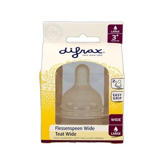 Difrax Flesspeen soft breed large 2 Stuks