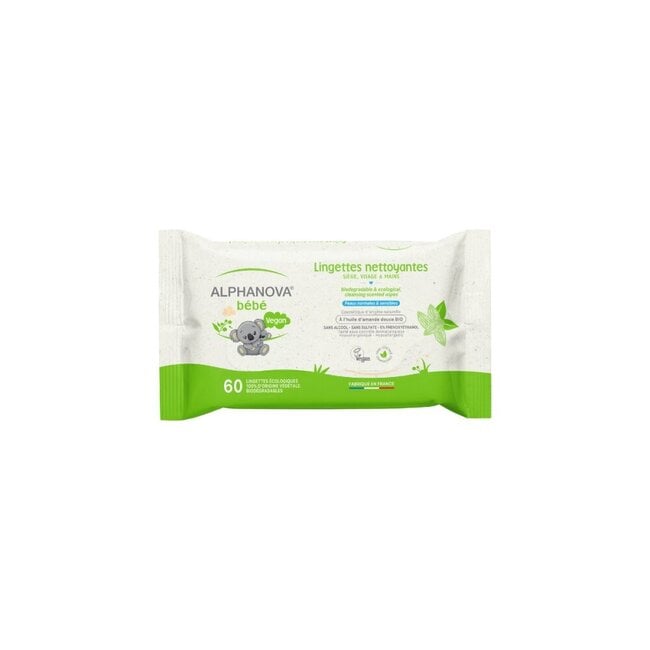 Baby bio & ecological cleansing wipes 60 Stuks