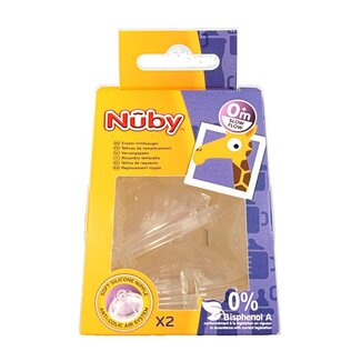Nuby Replacement nipple slow flow 2 Stuks