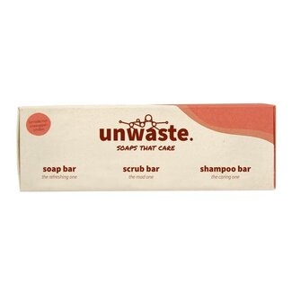 Unwaste Giftset orange soap scrub shampoo 1 Stuks