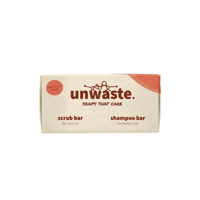 Unwaste Duopack coffee scrub & shampoo bar 1 Stuks
