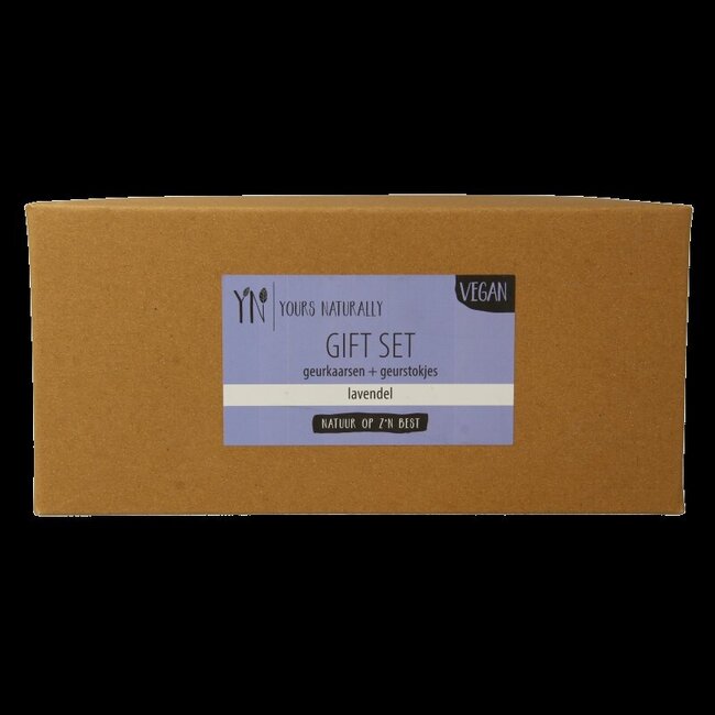Giftset 2 geurkaars&1x geurstokjes lavendel 1 Set