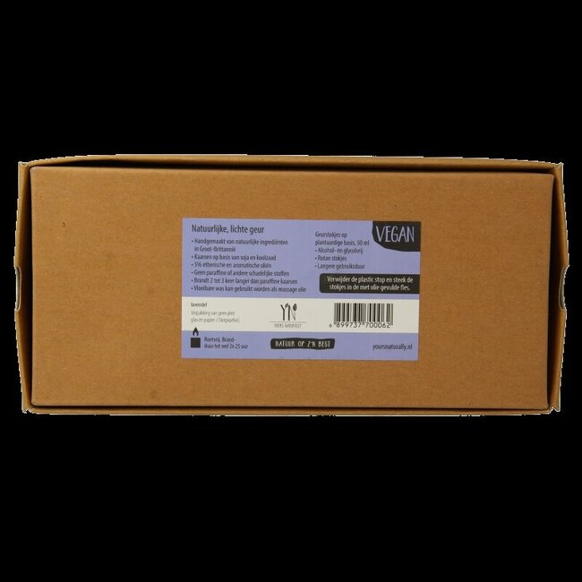 Coffret cadeau Yours Naturally 2 bougies parfumées et 1 diffuseur lavande 1 set