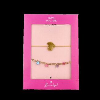 Dream the Label Cadeauset armband geel en goud  2 Stuks
