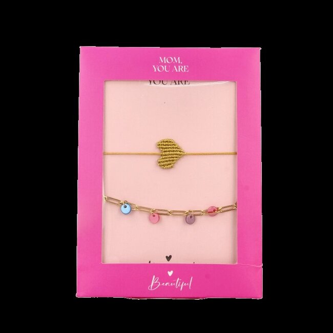 Cadeauset armband geel en goud  2 Stuks