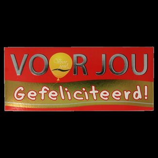 Voor Jou! Wensreep melkchocolade gefeliciteerd 70 Gram