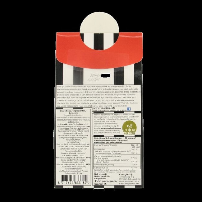 Voor Jou! Cadeau doos black & white with love 100 Gram