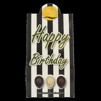 Voor Jou! Pour Toi ! Boîte cadeau black & white happy birthday 100 g