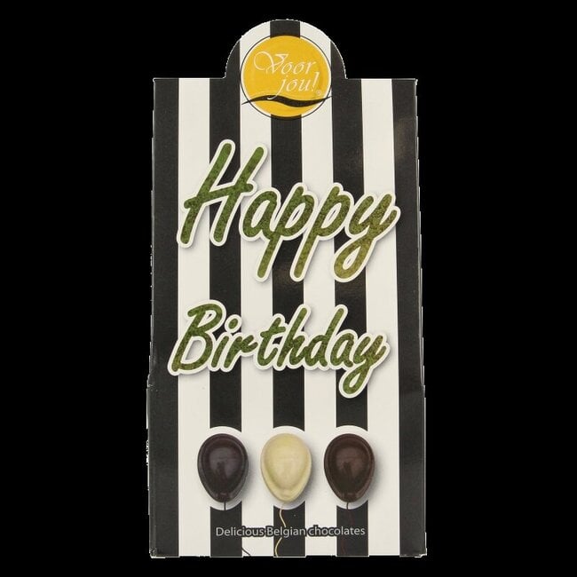 Cadeau doos black & white happy birthday 100 Gram