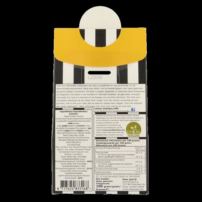 Pour Toi ! Boîte cadeau black & white happy birthday 100 g