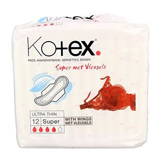 Kotex Kotex Ultra Super Plus avec ailettes 12 pièces