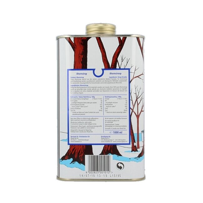 Madal Bal Ahornsiroop C+ bio 1 Liter