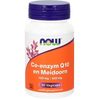NOW NOW Co-Q10 100mg met meidoorn 30 Vegetarische capsules