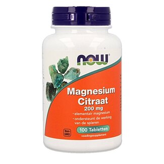 NOW NOW Magnesium citraat 200mg 100 Tabletten