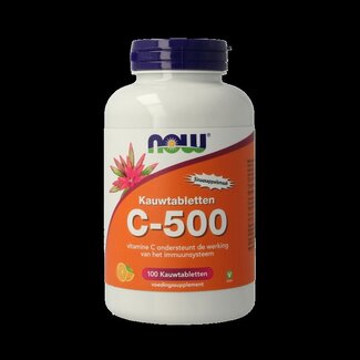 NOW NOW C-500 kauwtabletten sinaasappelsmaak 100 Kauwtabletten