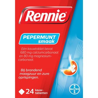Rennie Rennie Pepermunt 24 Kauwtabletten