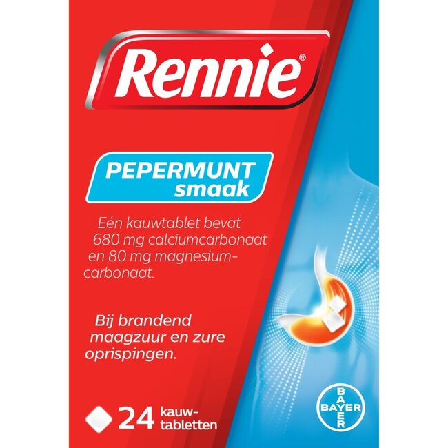 Rennie Pepermunt 24 Kauwtabletten