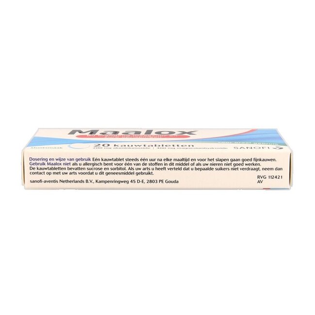 Maalox Comprimés à croquer 200/400 mg 20 comprimés à croquer