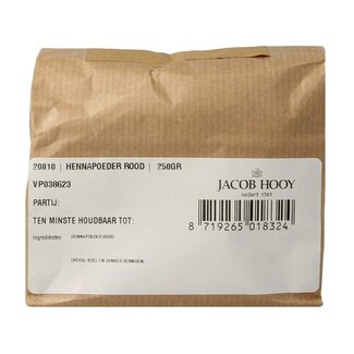 Jacob Hooy Jacob Hooy Hennapoeder rood 250 Gram