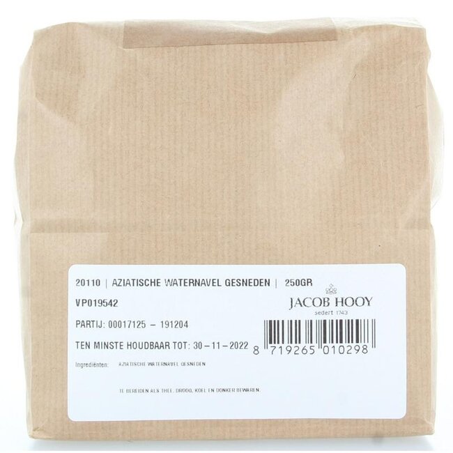 Jacob Hooy Aziatische waternavel gesneden 250 Gram