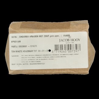 Jacob Hooy Épices pour shoarma Jacob Hooy 250 g